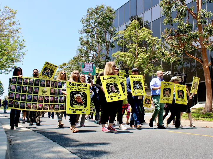 ‘How Many Children Have To Die?’ Parents Protest Outside Snapchat HQ