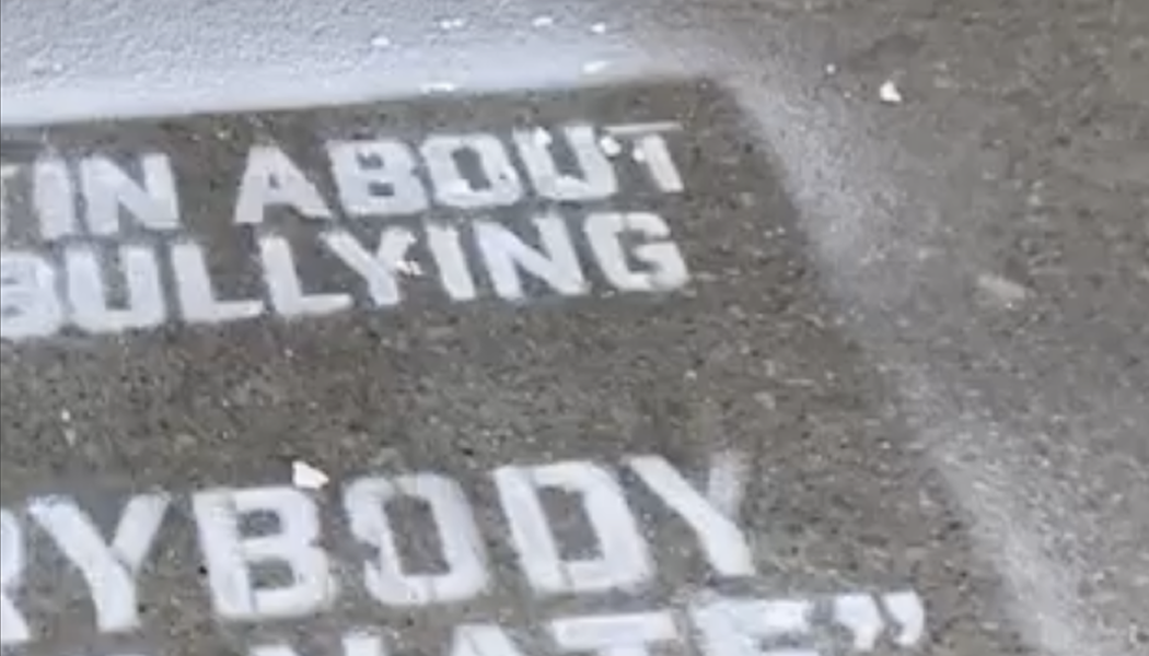 Anti-Cyberbullying Sidewalk Stencils